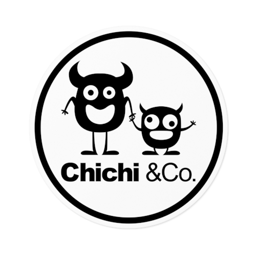 Chichi &Co. 丸ステッカー 100x100mmホワイト