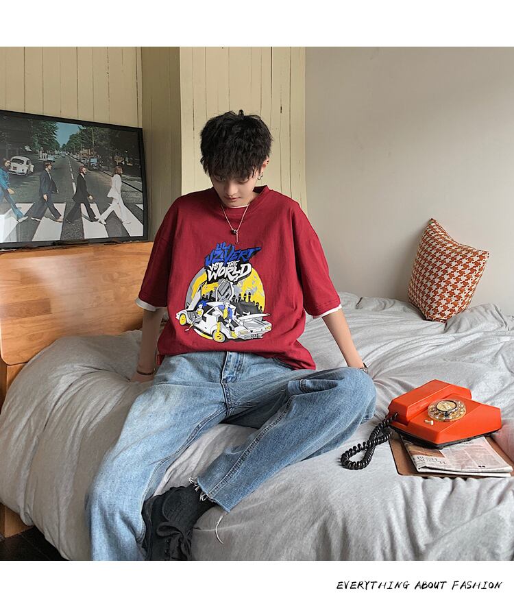 全3色 Tシャツ カットソー プリント カジュアル シンプル