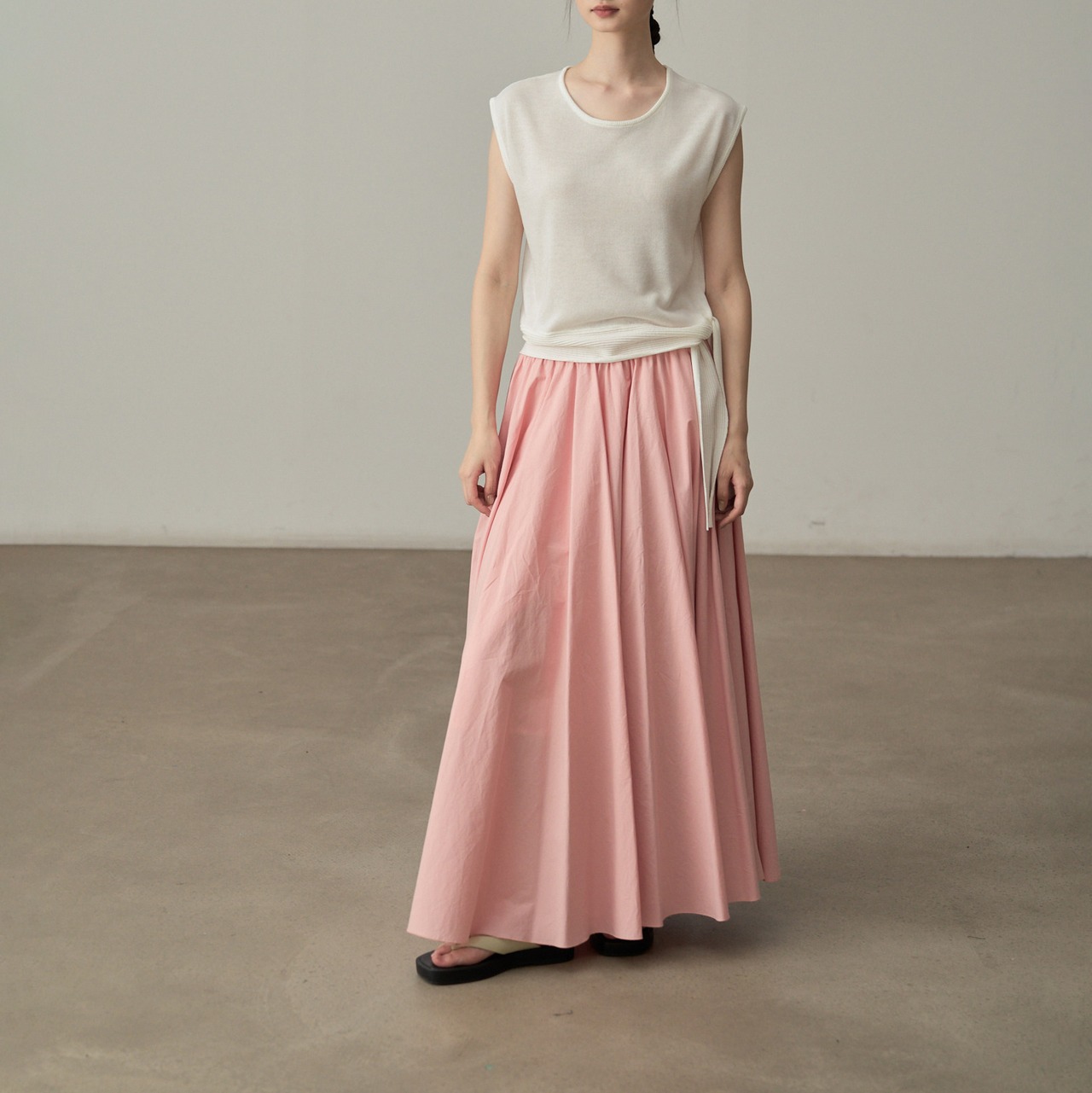 オーバーサイズ ギャザーフレアスカート H0068