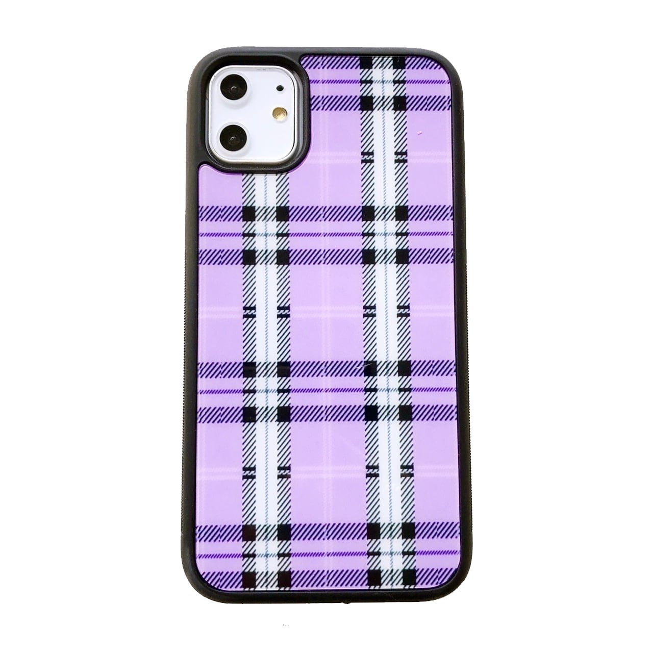 即納 チェック柄 Iphoneケース パープル 紫 カジュアル Gina Califolnia Shop