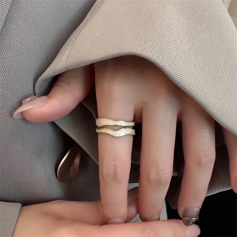 金アレ対応 316L 2連風オープンリング(0303)