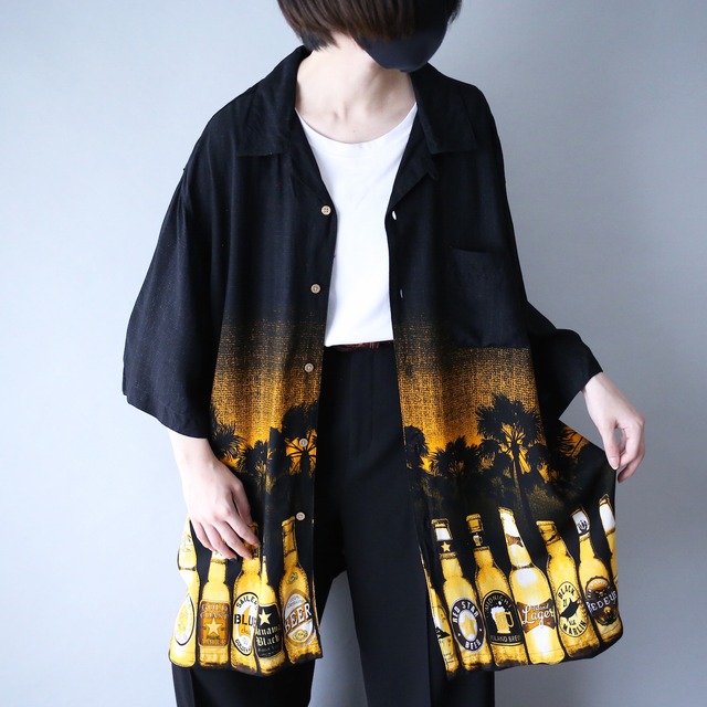 many many bier pattern loose silhouette h/s shirt