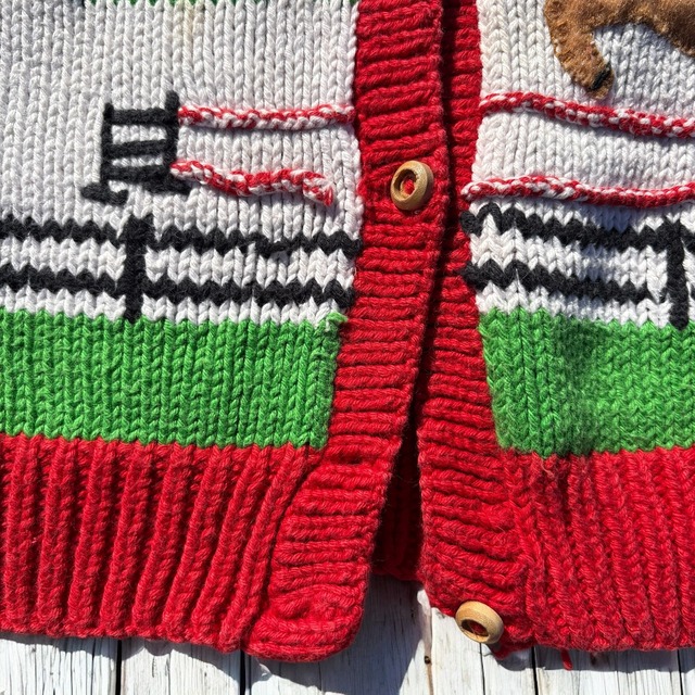 【KIDS】vintage cotton handknit cardigan size:110~120前後