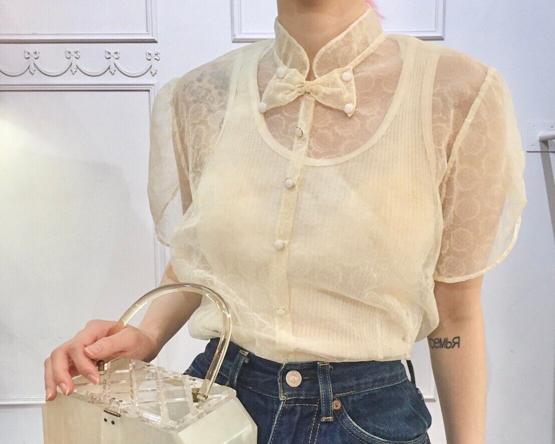 リボンシアーブラウス lot20419