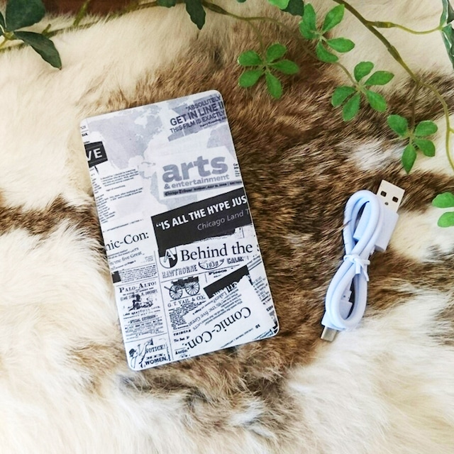 「Newspaper」モバイルバッテリー #mb-0015【受注生産・通常5〜6営業日発送】