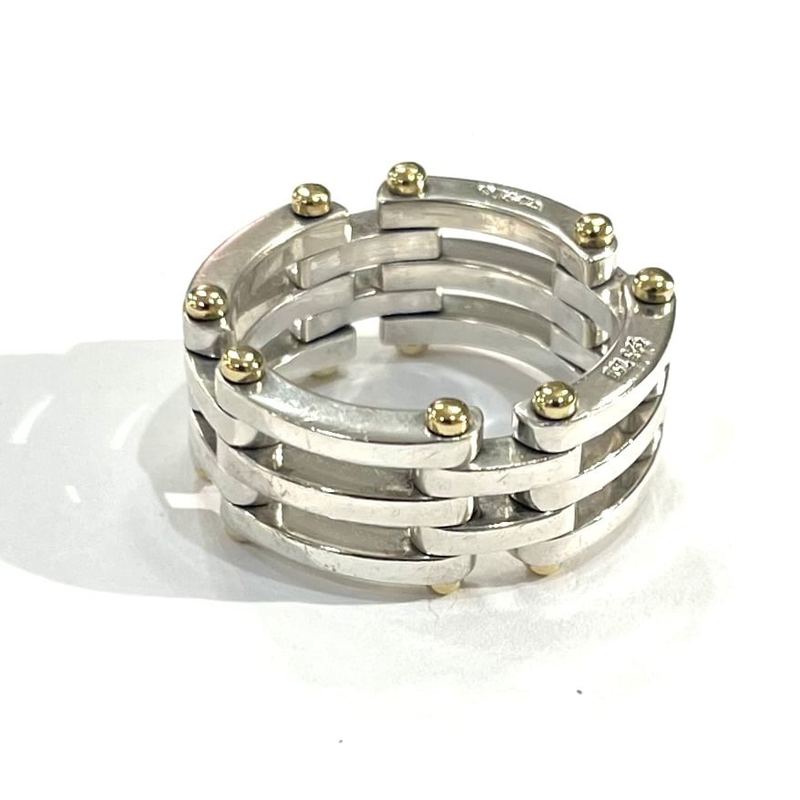 Tiffany& Co.シルバーリング 18号 ティファニー 希少　入手困難 希少【TIFFANY&CO】【18号 】2645 ゲートリング／シルバー925×K18