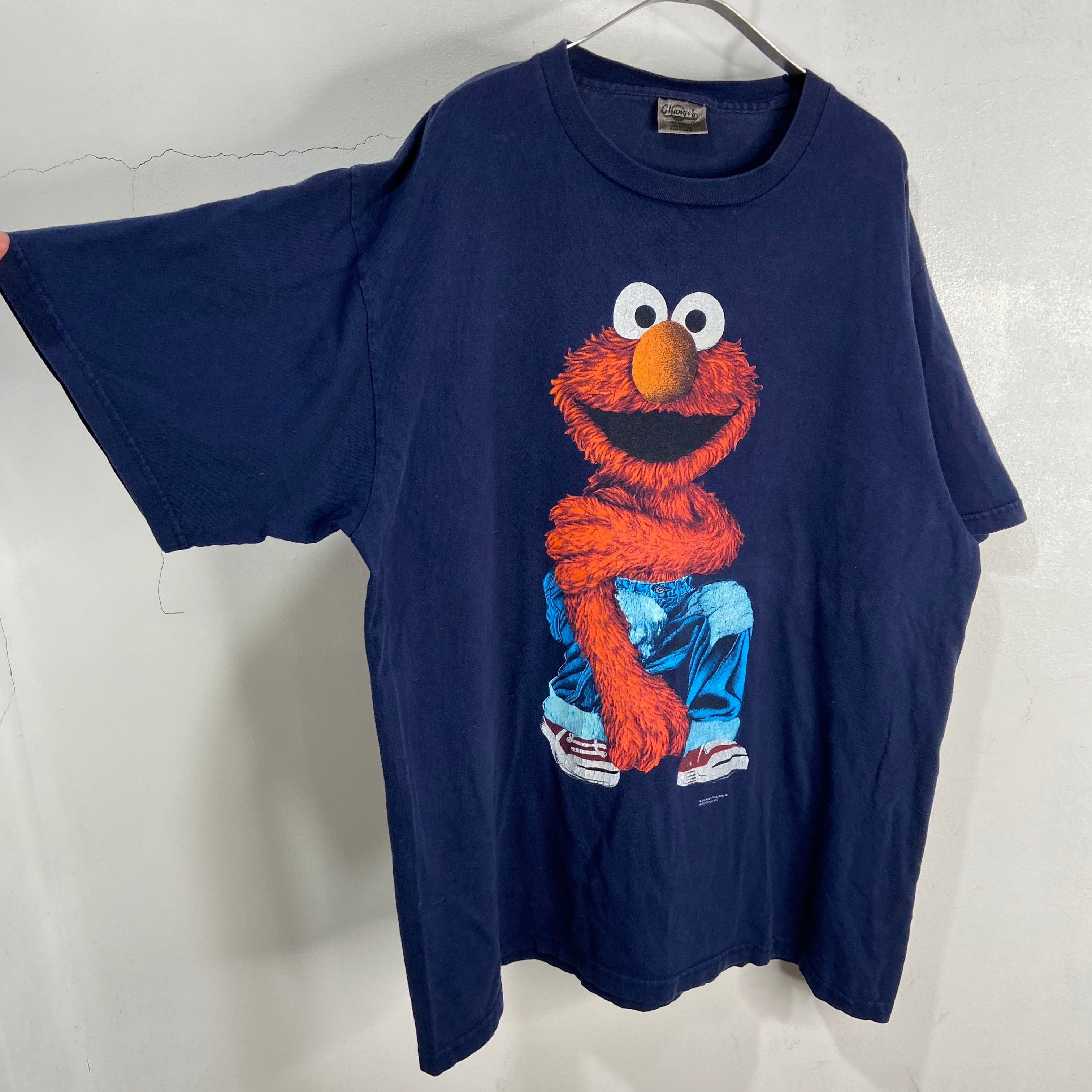 90s セサミストリート エルモTシャツ USA製 XL キャラT ネイビー 90s セサミストリート エルモTシャツ USA製 XL キャラT ネイビー