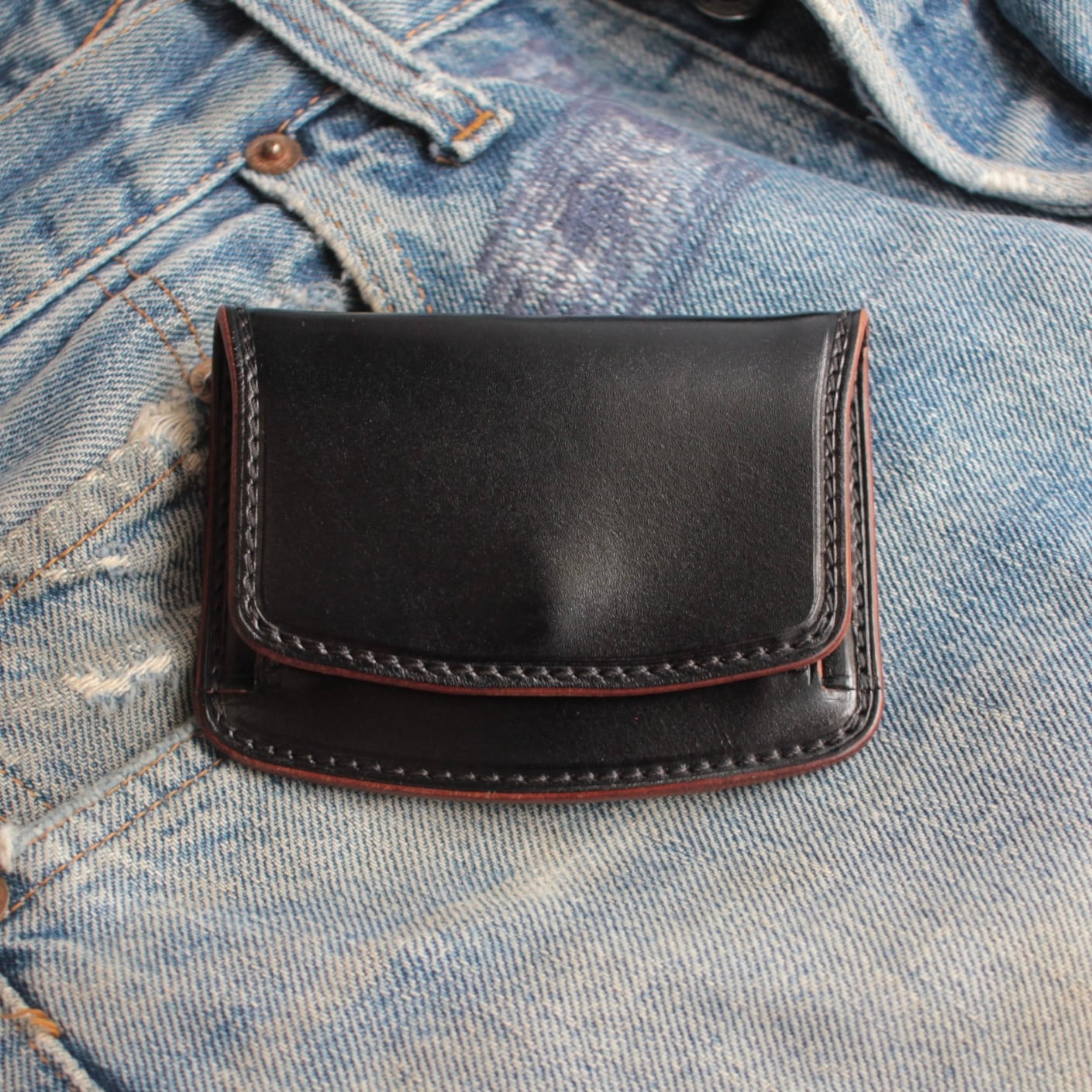 コインケース(イタリアン ダブルショルダー/茶芯ブラック) | 6T