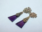 アメジスト色イヤリング(ビンテージ) amethyst color vintage earrings