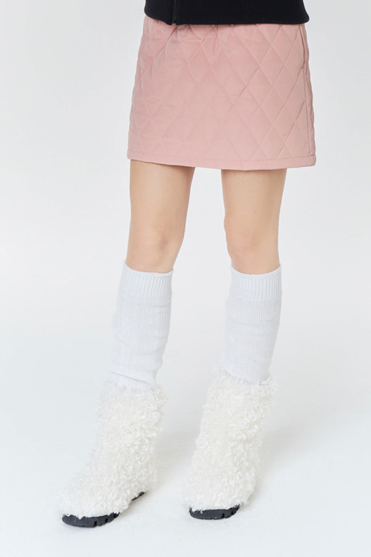 GOXO ゴーエックスオー ハートアタックウォームフィットキルティングミニスカート ピンク