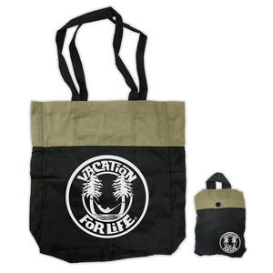 送料無料　USA トートバッグ　Vacation For Life LOGO PACKABLE TOTE BAG   Tan/Black