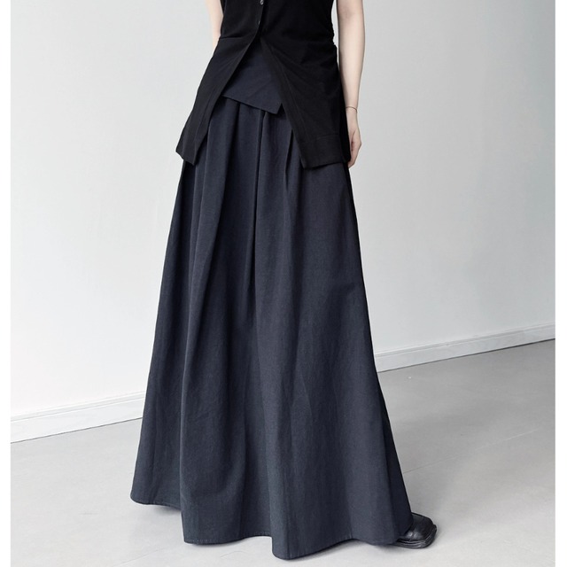 high-waist wrap long skirt L0530