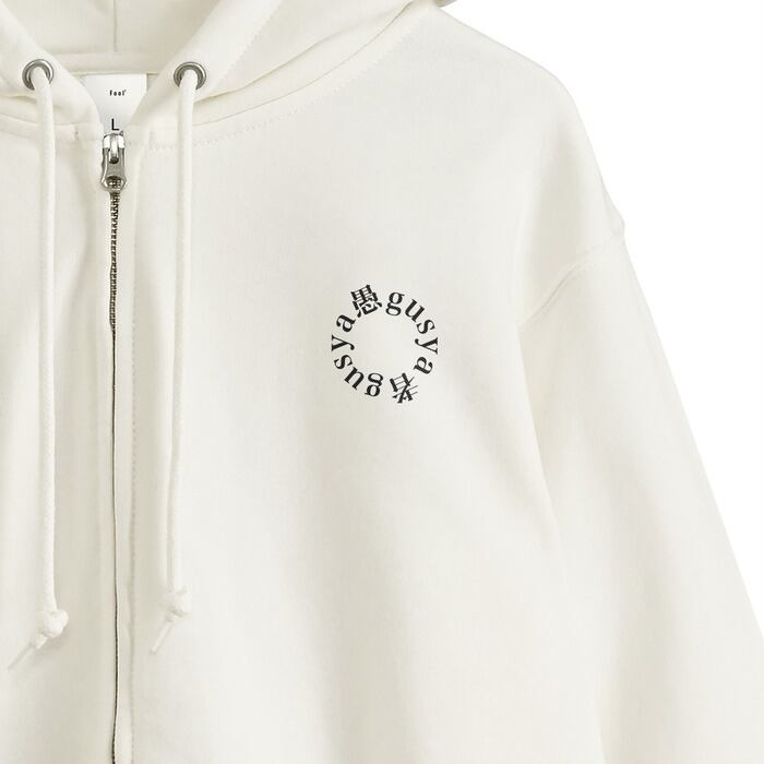 サークルロゴ刺繍 バックプリント ダブルジップパーカー | Pay ID