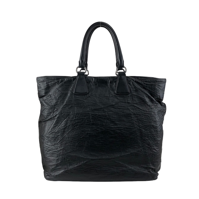 PRADA プラダ ハンドバッグ ブラック ロゴ レザー 2WAY vintage ヴィンテージ オールド ctcsm5