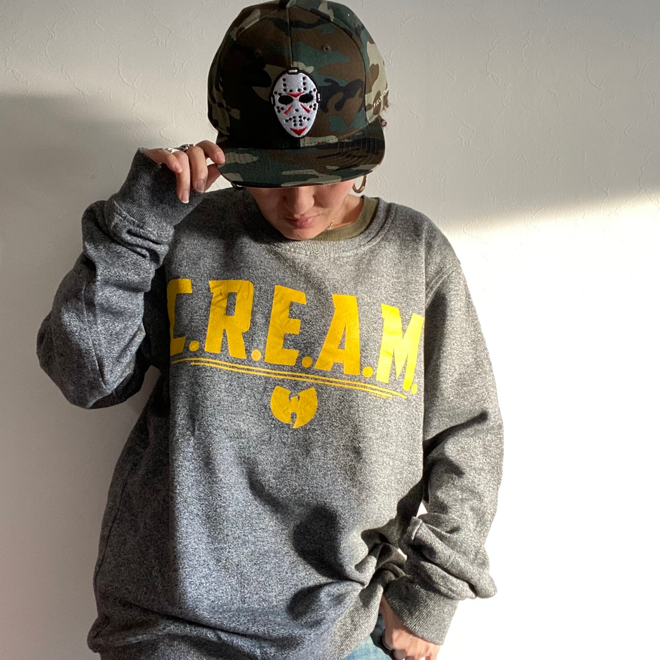 PREMIUM APPAREL Wu-tang Clan C.R.E.A.M Sweat shirt{プレミアム アパレル ウータンクラウン クリーム スエット トレーナー 古着 メンズ} ユニセックス
