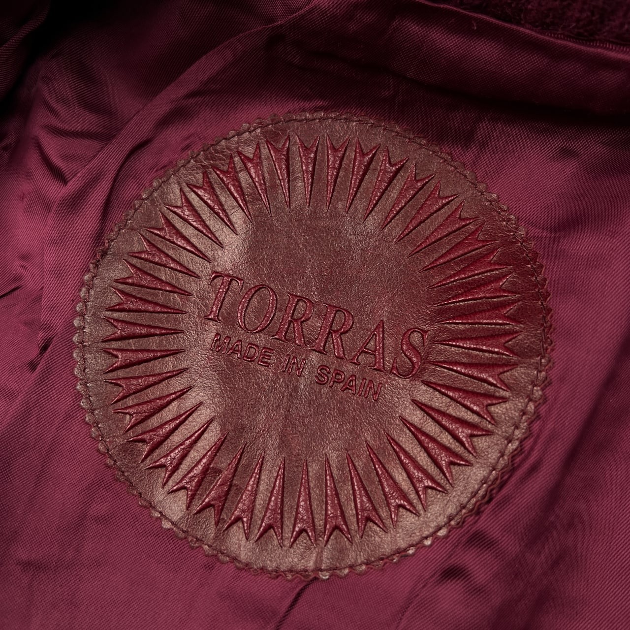 スペイン製 TORRAS トーラス レザー 切替 ニット コート ジャケット サイズ 44 /ワインレッド/レディース/ビンテージ