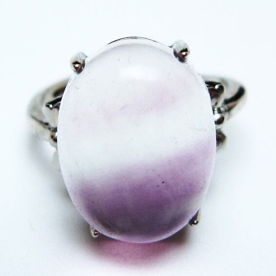 フローライト リング 蛍石 指輪 フリーサイズ 17号 一点物 メール便可 [M便 1/20] 115-7049