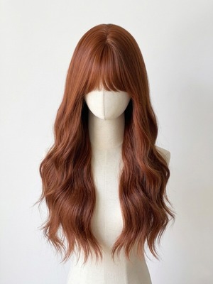 Basic - Orange Brown Wavy Long Wig【商品番号 1102】
