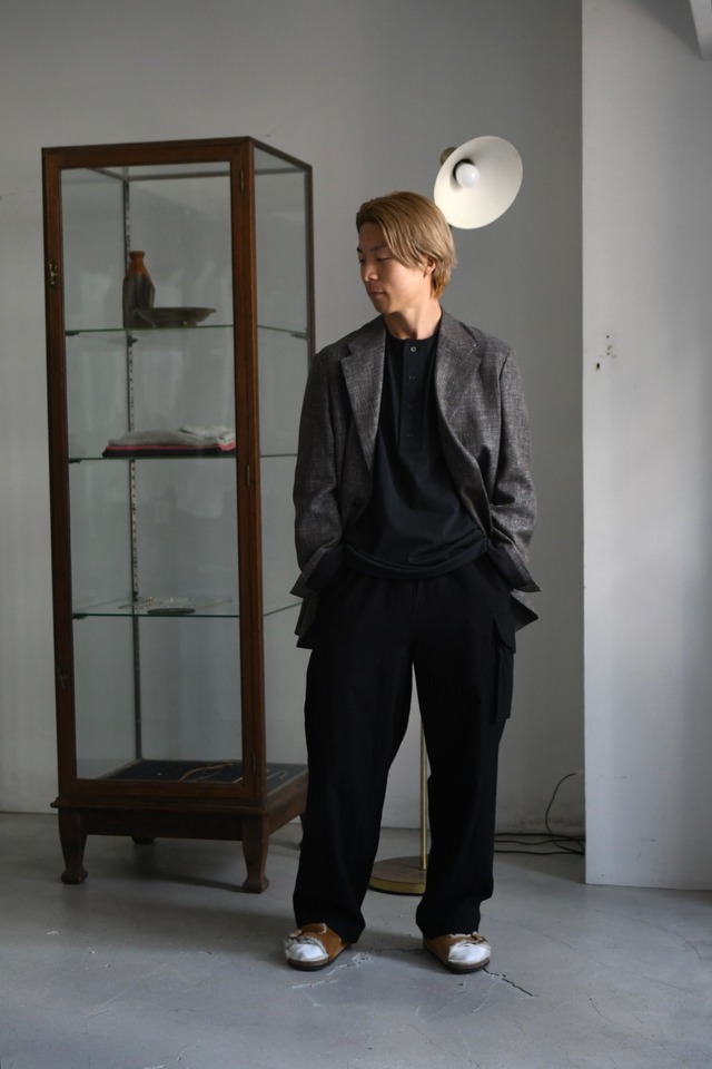 BATONER / SLUB MIX SLEEPING LONG SLEEVE T-SHIRT (Black)