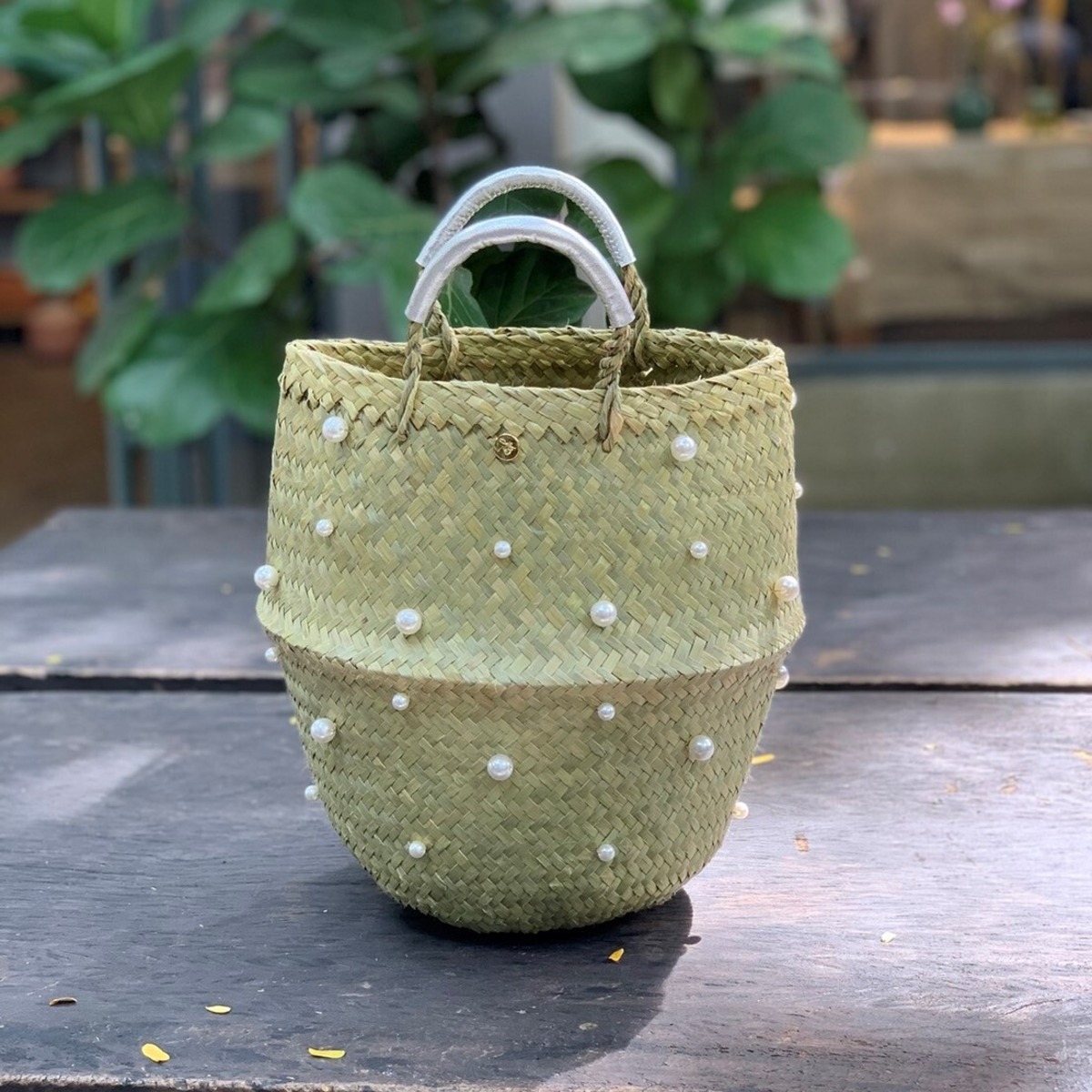 hansry カゴバッグ オールパール w/BIB Small_SILVER | hansry 