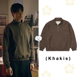 ソンジェ背負って走れ！★ピョンウソク 着用！！【KHAKIS】HALF ZIP POCKET PULLOVER BROWN
