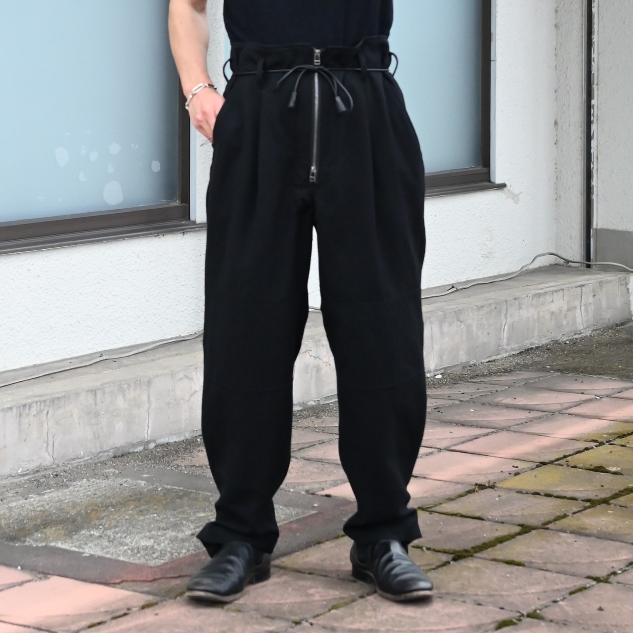 山内(ヤマウチ)、ウォッシュドウールリネンツイル・ツナギパンツ、ウールシャギー・スタンドカラーシャツジャケット