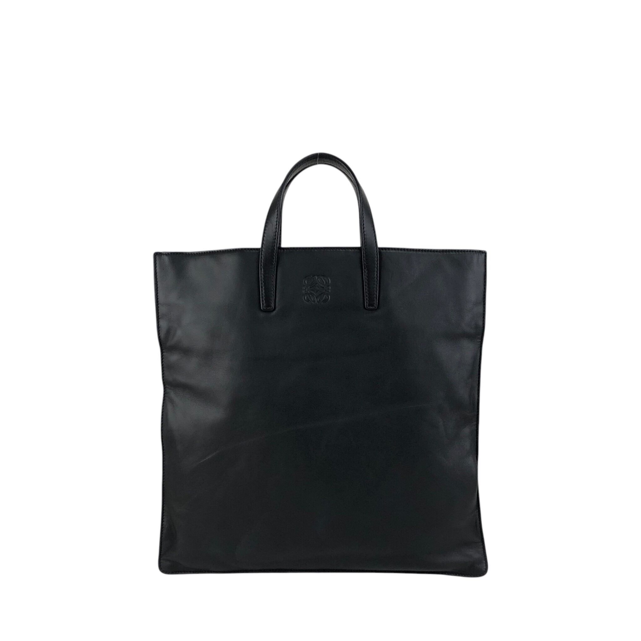 LOEWE ロエベ ハンドバッグ ブラック アナグラム レザー トートバッグ