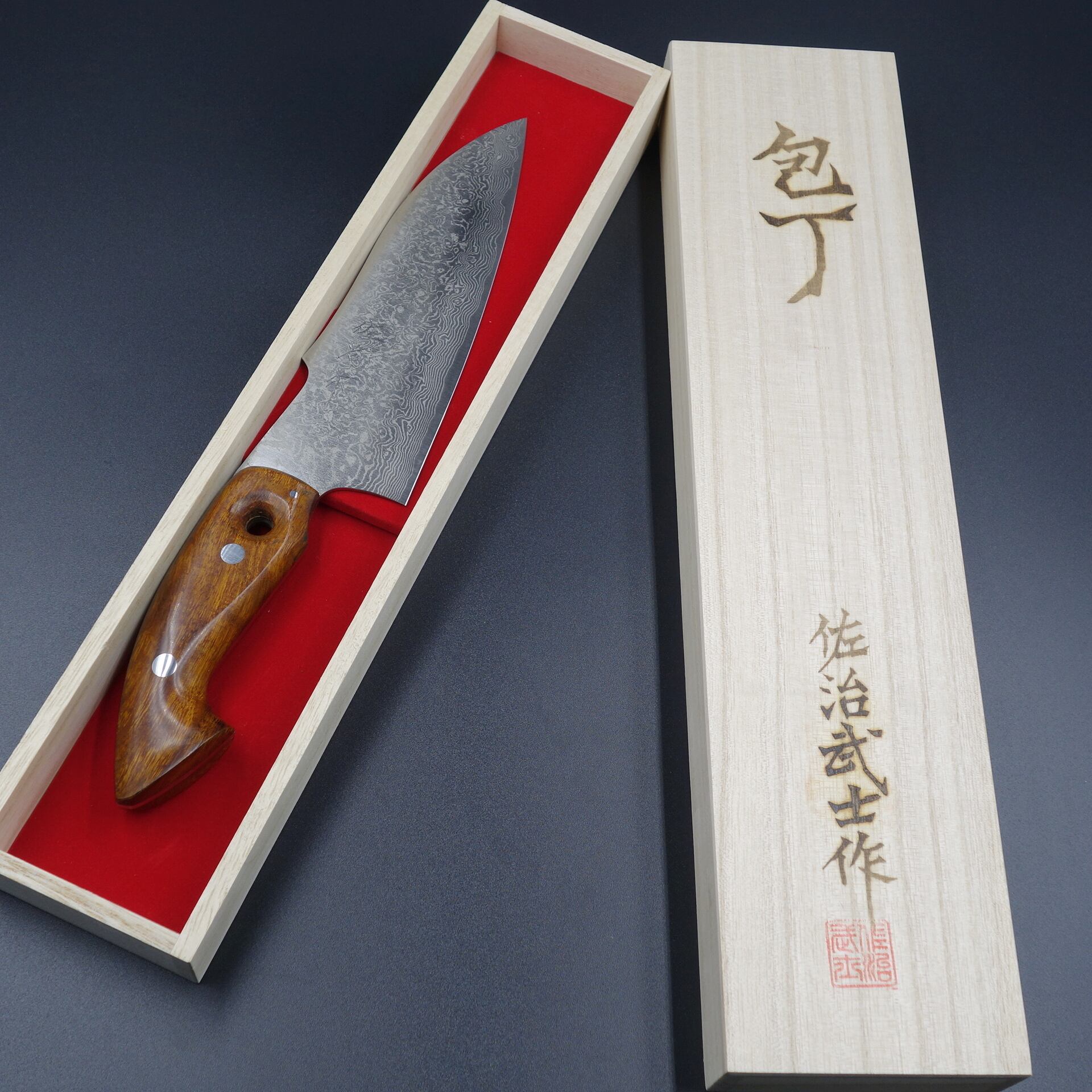 包丁 三徳包丁 VG10 ダマスカス 165mm アイアンウッド柄