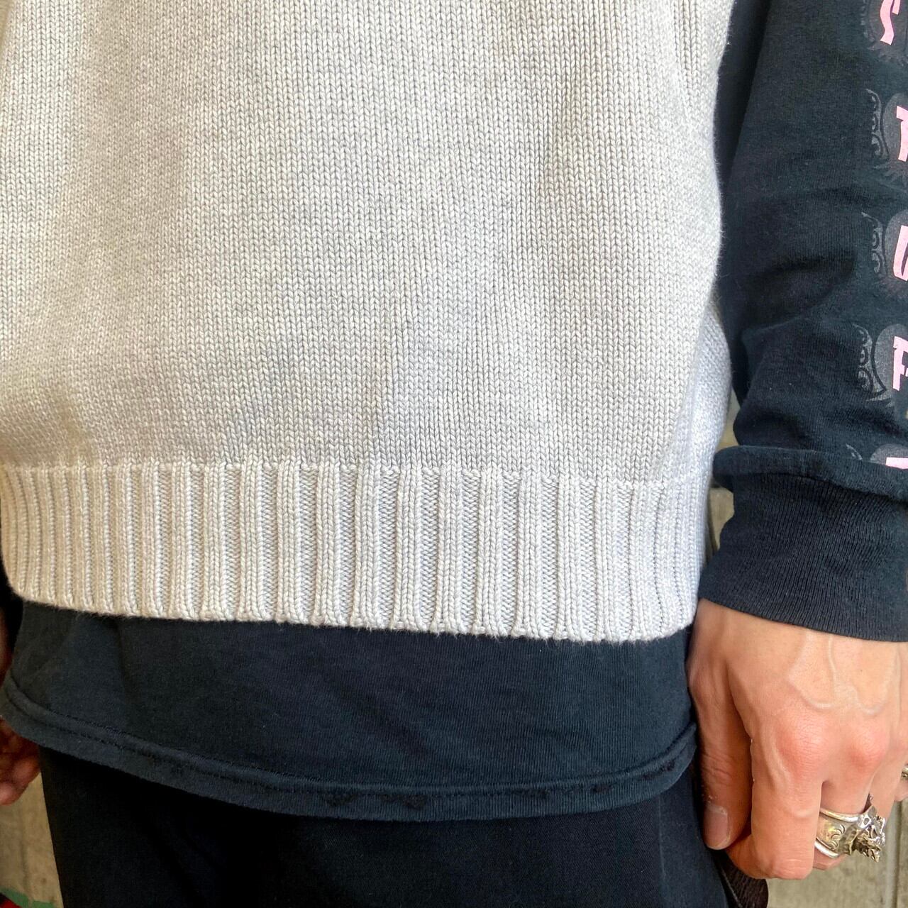 ポロバイラルフローレン コットンニットベスト メンズL 古着 Polo by