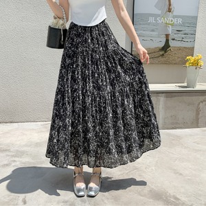 小花柄 ティアード ロング スカート 10210