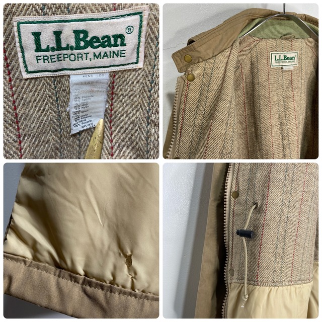 80s USA製　L.L.Bean ストームコート　チンストラップ　ベージュ　M