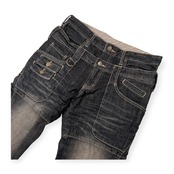 00s Y2K PPFM ピーピーエフエム 加工 レイヤード風デザイン デニム パンツ ジーンズ サイズ S /メンズ/アーカイブ