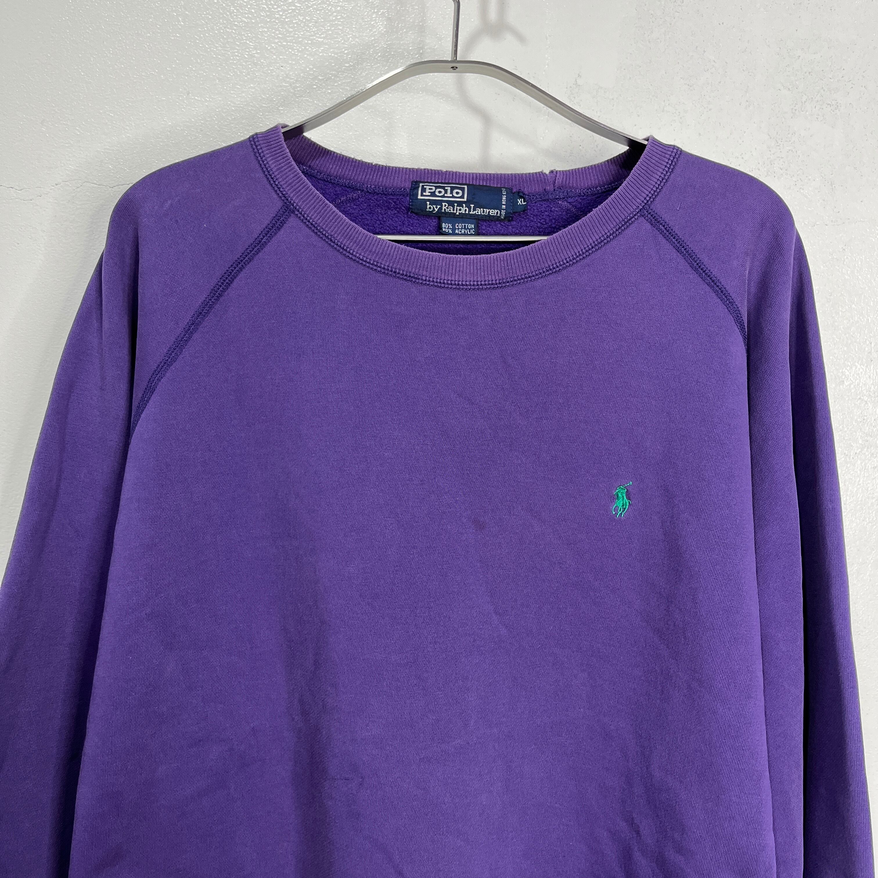 送料無料』80s 90s POLObyRalphLauren スウェット 茄子紺カラー | 古着 