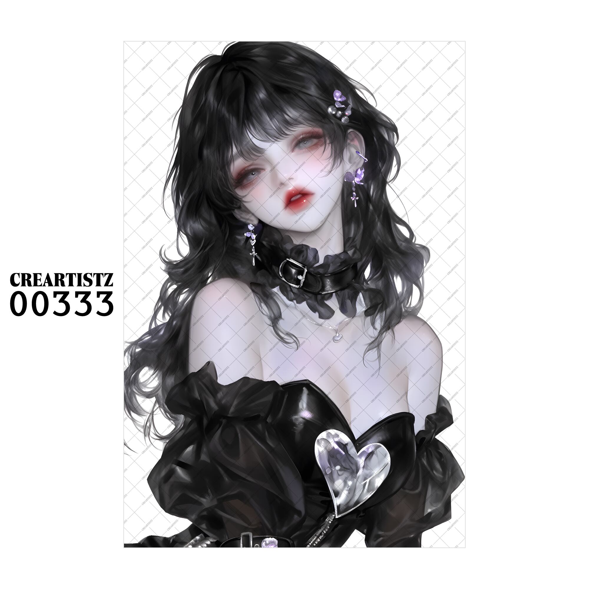 00333 ガール キュート オリジナル ペーパー/ステッカー 4枚セット CREARTISTZ