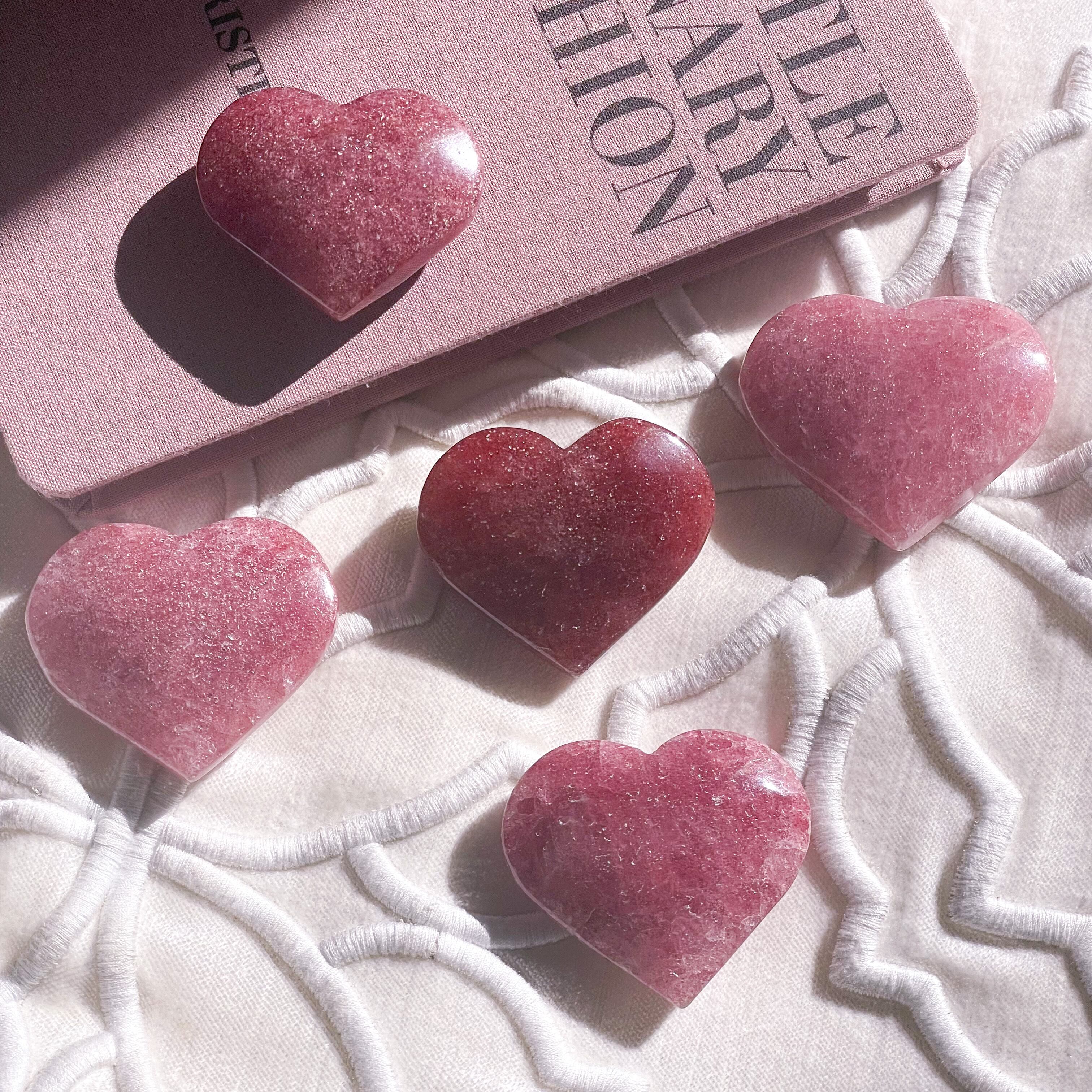 綺麗なストロベリークオーツたん！綺麗！癒される！ Strawberry Quartz Heart 1 ✧ ストロベリークォーツ | FLUXY - 天然石