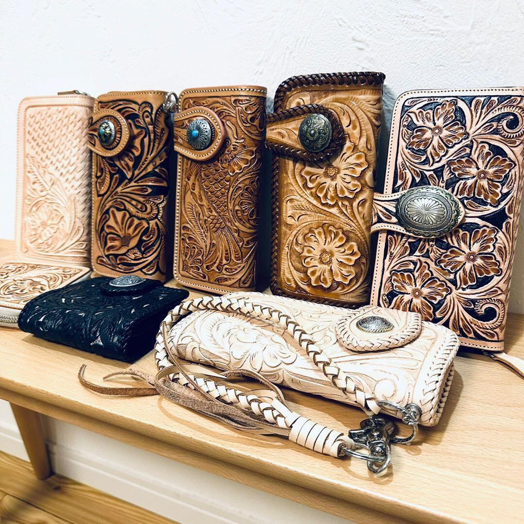 ☆カービング ロングウォレット ☆ ハンドメイド ☆カービング ロングウォレット ☆ ハンドメイド