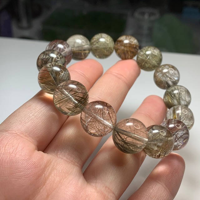 大玉ミックスルチルクォーツ ブレスレット