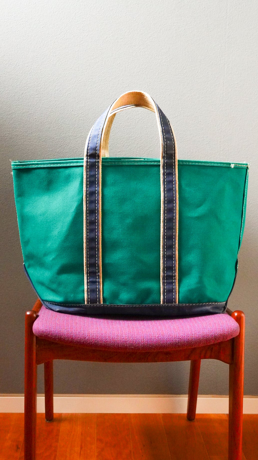 カラーNavy80s L.L.Bean 2色タグ BOAT AND TOTE BAG - トートバッグ