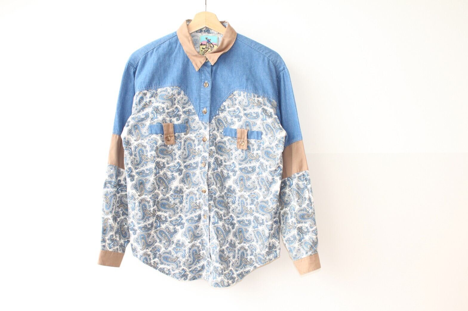 80s western shirt USA製