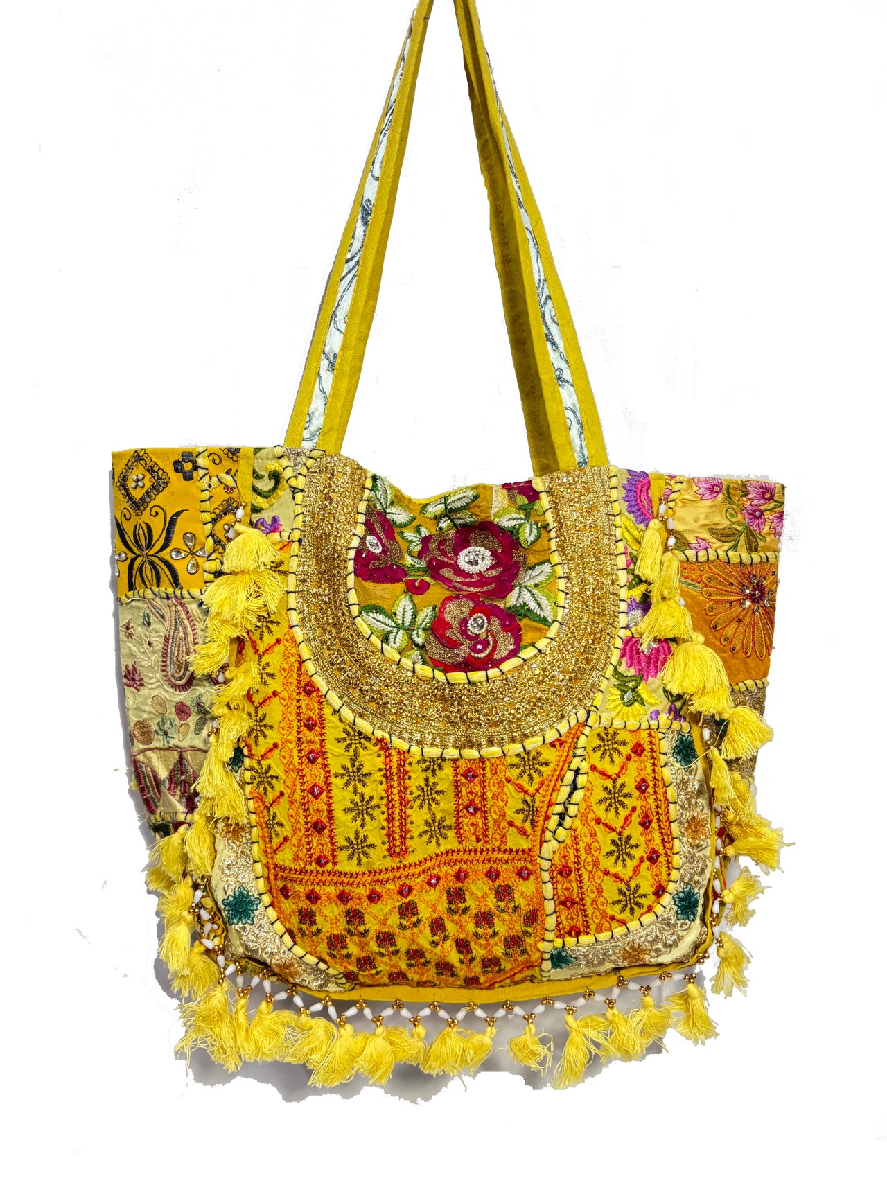 オールドサリー刺繍BAGⅡ /イエロー