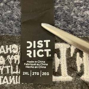 【DISTRICT】企業系 ハーフジップ スウェット プルオーバー 企業ロゴ international paper ワンポイント 刺繍ロゴ バックロゴ 2XL ビッグサイズ ビッグシルエット ディストクリト US古着