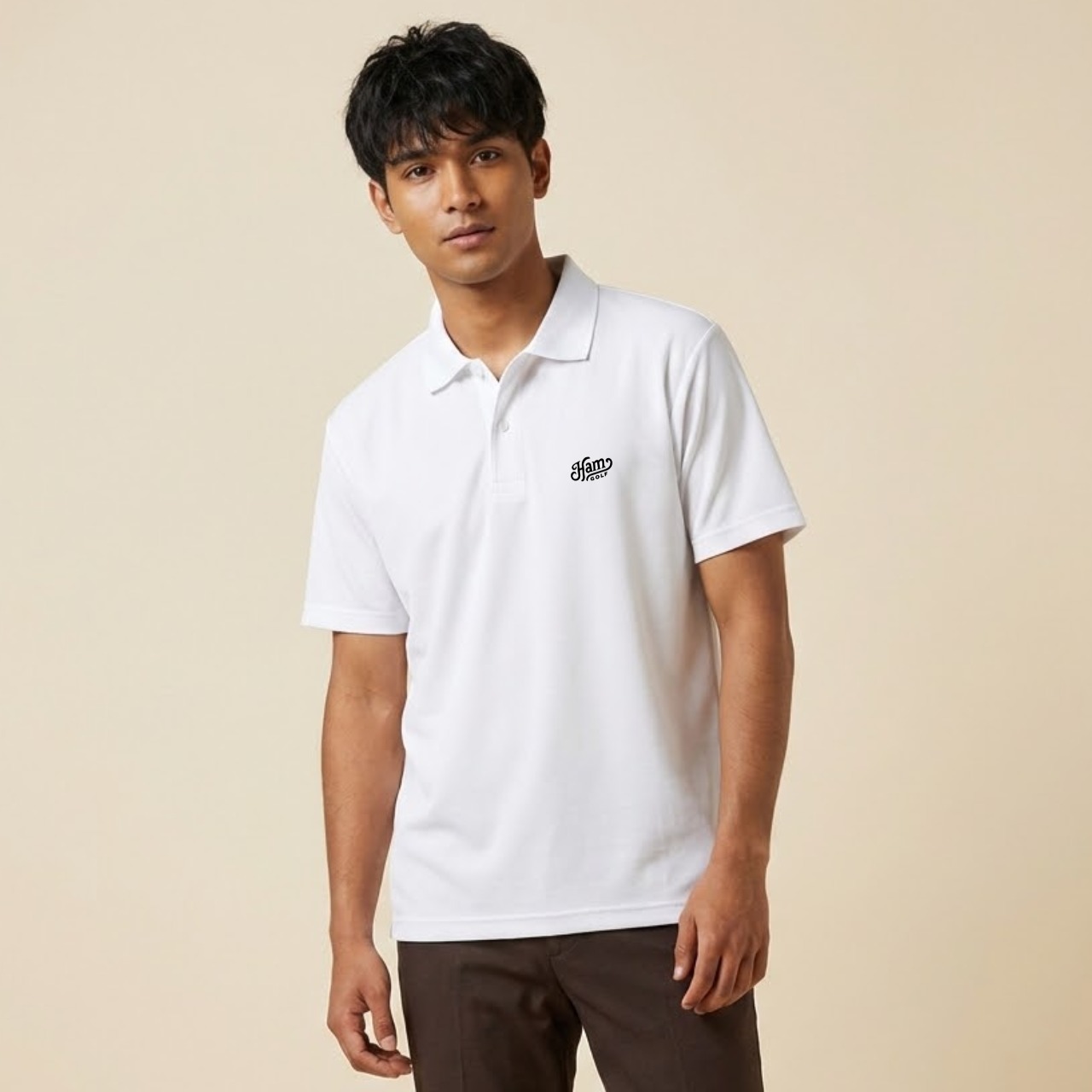 GOLF NERD POLO/WH