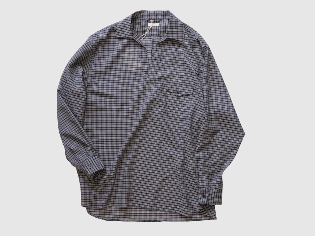 ULTERIOR “ SUPER LIGHT WOOL CHECK SKIPPER SHIRT” | Lapel online store