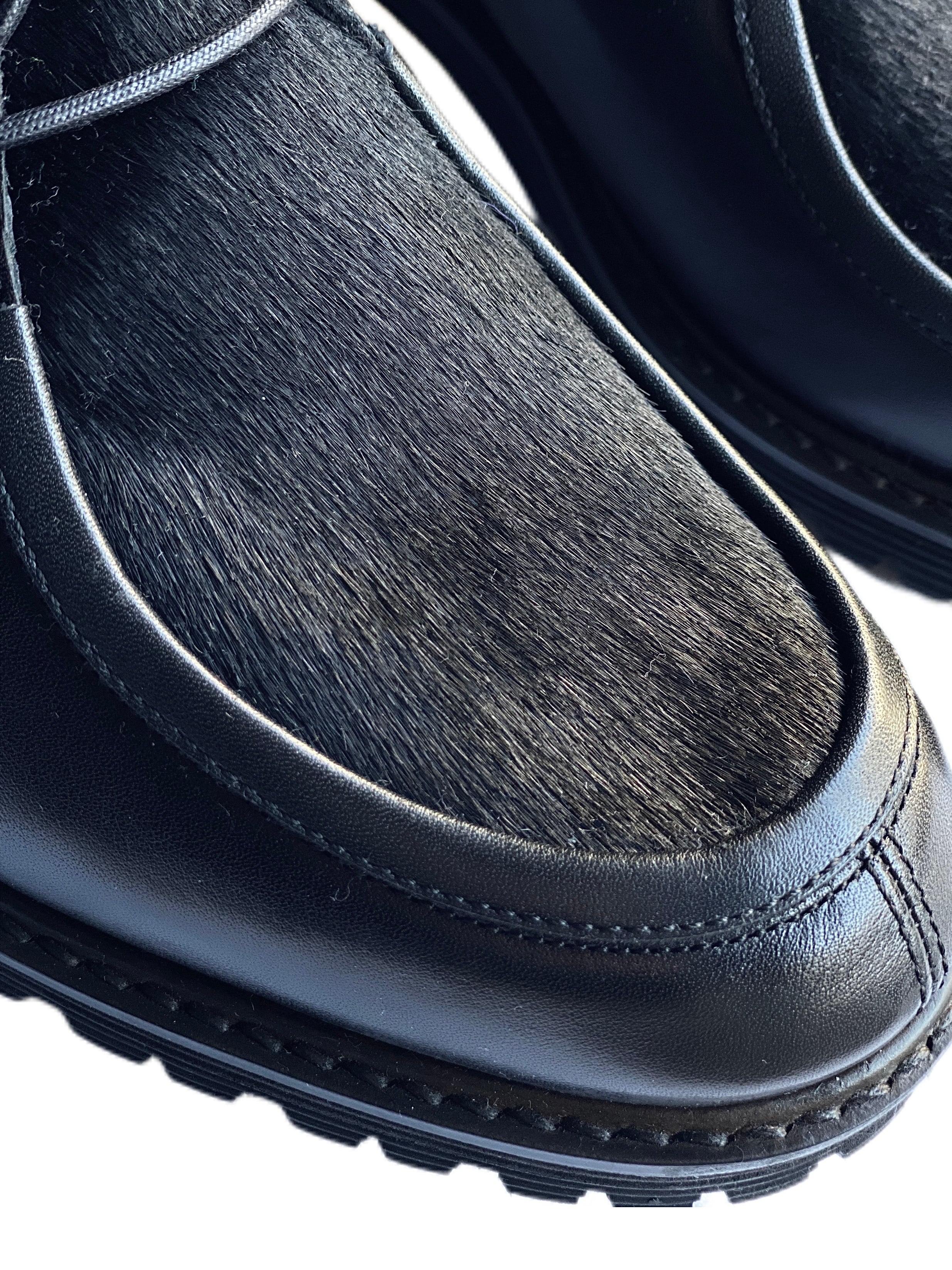 GEN IZAWA / U-tip leather shoes (ハラコブラック) | TUNAGI JAPAN
