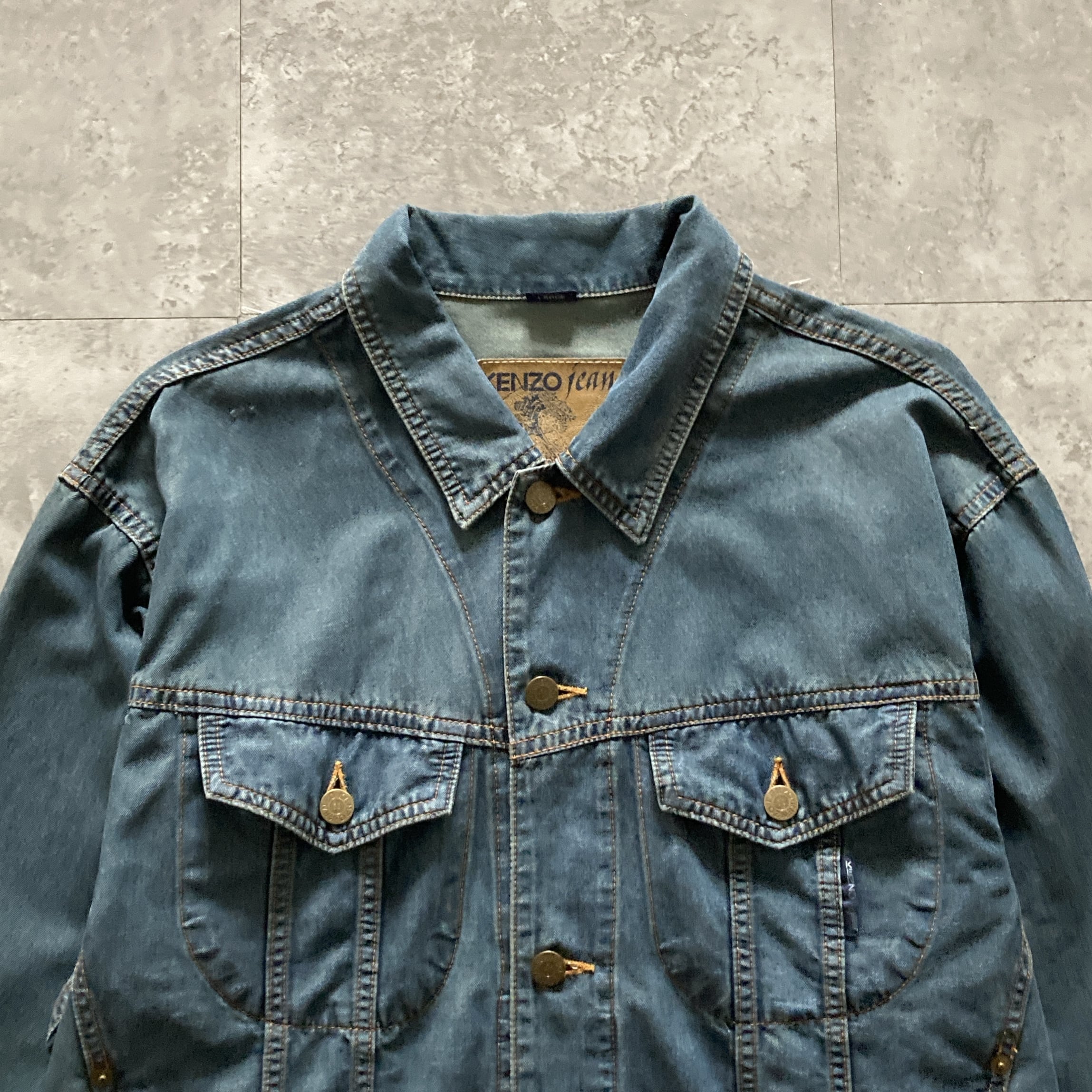 Size.L】90's KENZO jeans ケンゾー 日本製 JAPAN製 葛飾北斎タグ