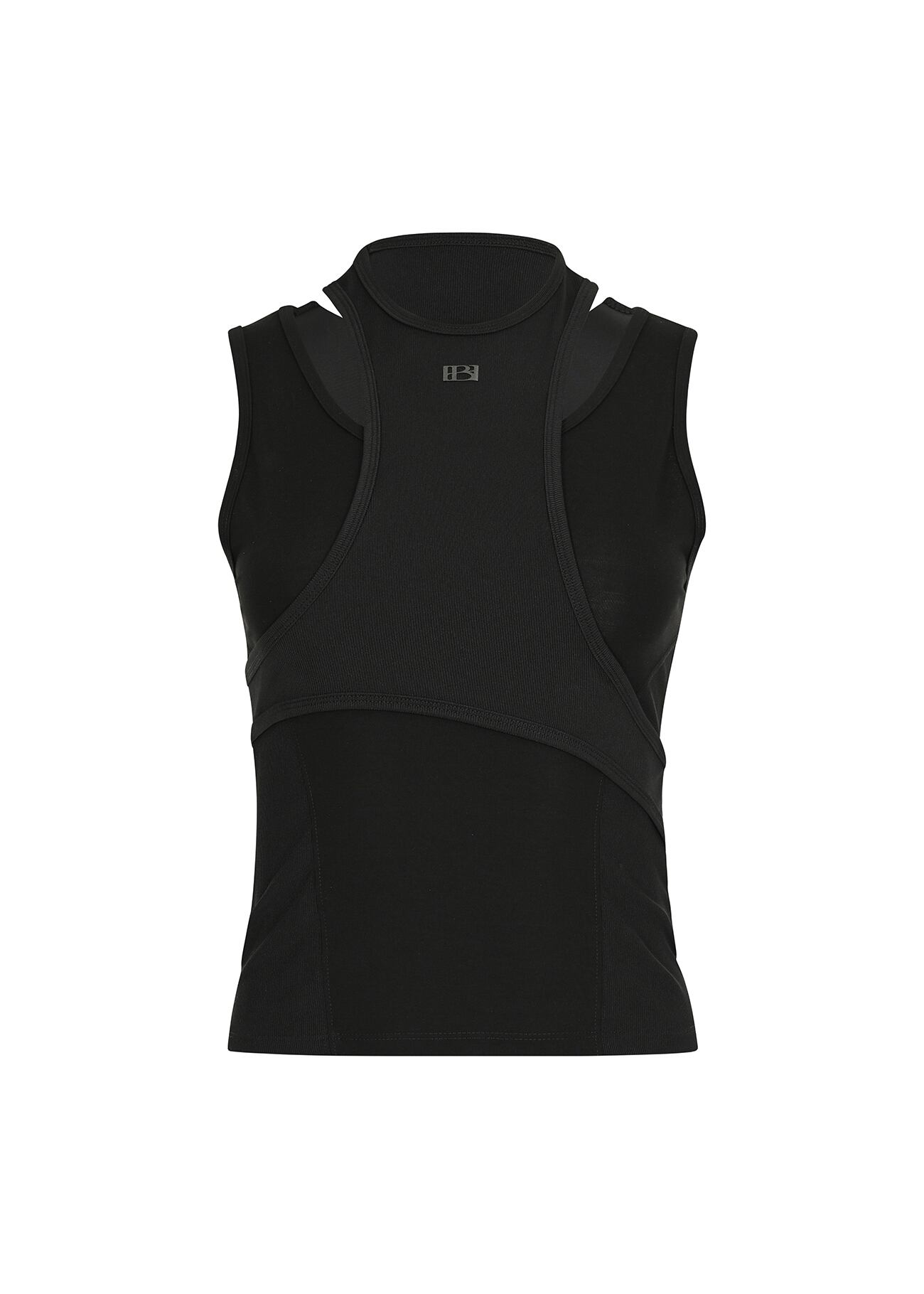 BOHEMIAN SEOUL] LAYERED TRACK TANK TOP, BLACK 正規品 韓国ブランド