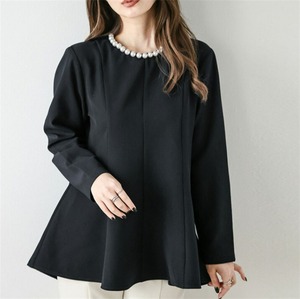 パール付きフレアトップス