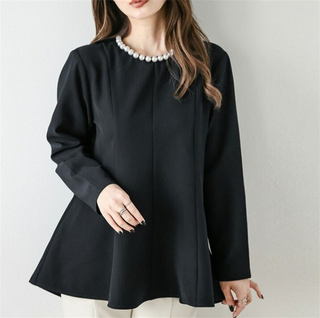 パール付きフレアトップス