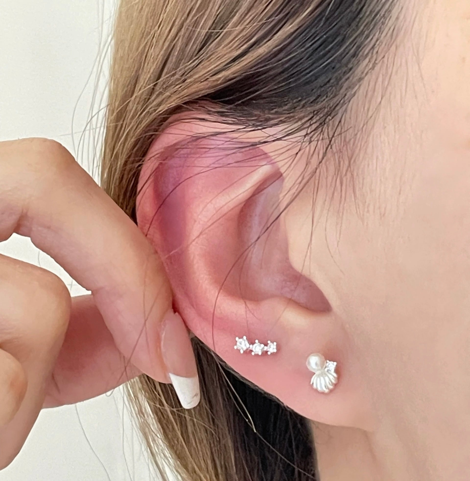 sliver 999 star /shell pierce /シルバー999 シェルピアス スター