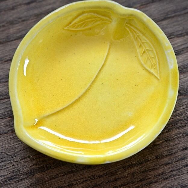 51309】 珉平焼 黃桃 小皿（1個） 江戸 / Minpei Yaki Plate Yellow
